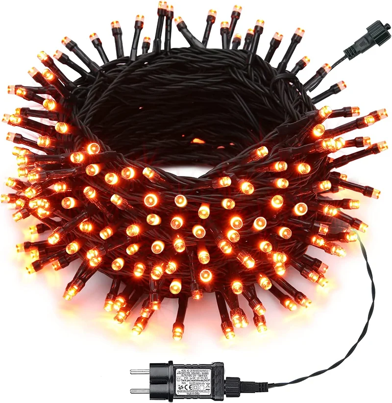 GESCO Catena luminosa interno / esterno 15,5m, luci led con 8 funzioni, 300 led rossa, luci led decorative Natale, illuminazione casa, ghirlanda luce