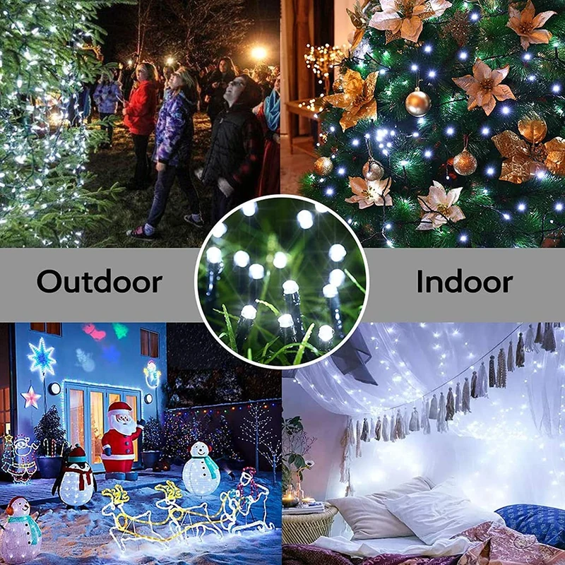 GESCO Catena luminosa interno / esterno 15,5m, luci led con 8 funzioni, 300 led bianca, luci led decorative Natale, illuminazione casa, ghirlanda luce