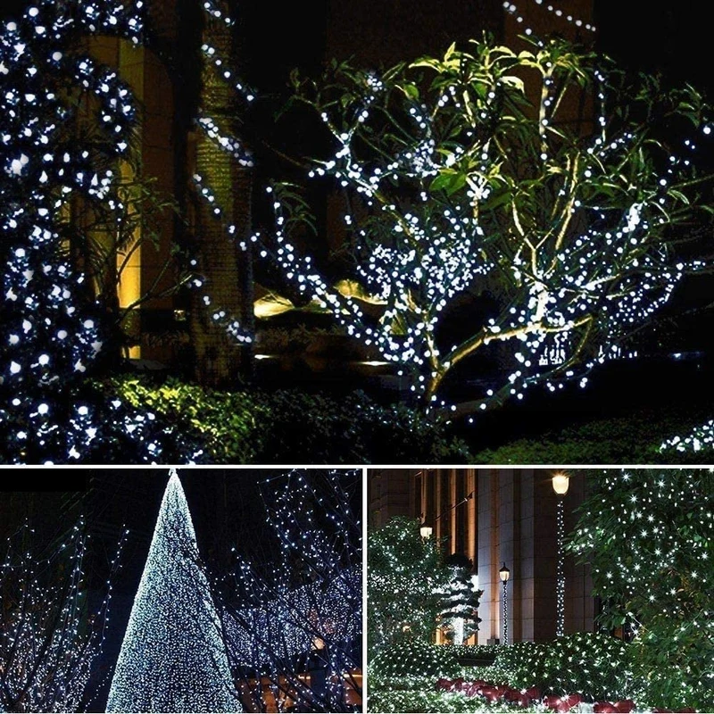 GESCO Catena luminosa interno / esterno 15,5m, luci led con 8 funzioni, 300 led bianca, luci led decorative Natale, illuminazione casa, ghirlanda luce