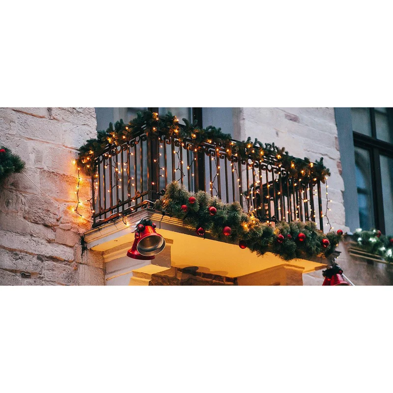 GESCO Catena luminosa interno / esterno 11m, luci led con 8 funzioni, 180 led luce calda, luci led decorative Natale, illuminazione casa, ghirlanda luce