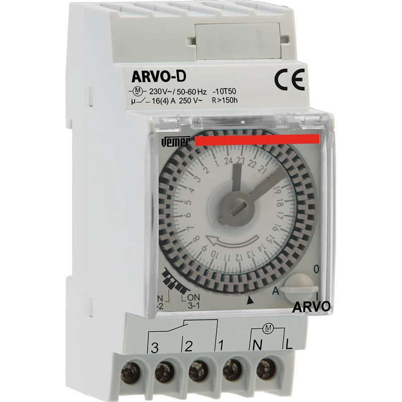 Interruttore Orario Elettromeccanico Giornaliero Vemer Arvo-D con Riserva di Carica – VP882500