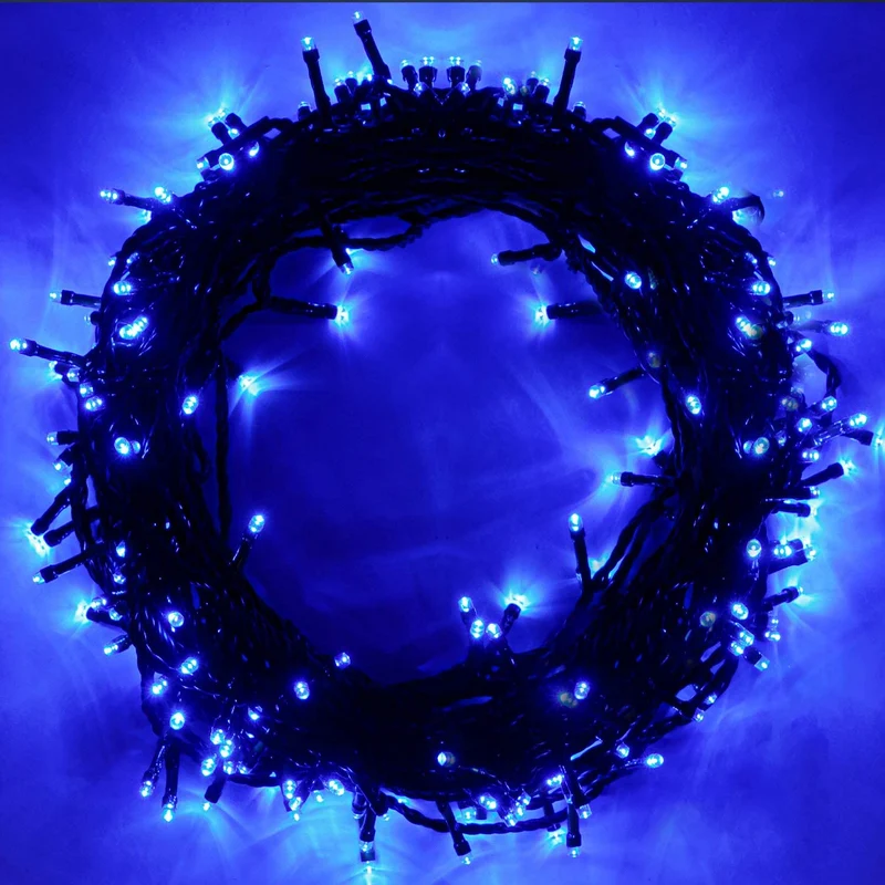 GESCO Catena luminosa esterno 30m, luci led con 8 funzioni, 200 led blu, luci led decorative Natale, illuminazione casa, ghirlanda luce