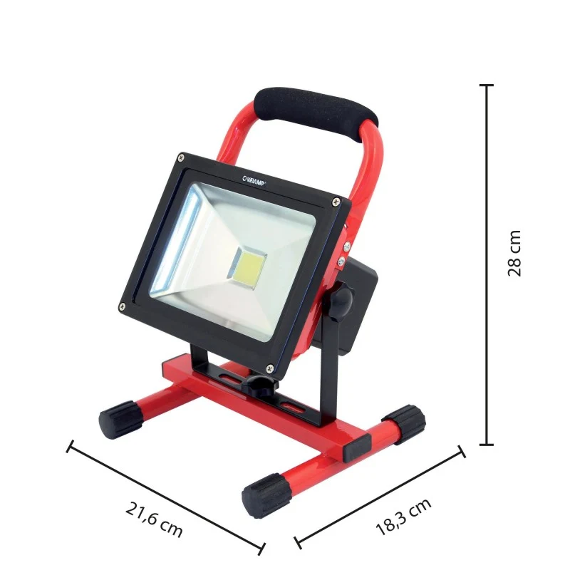 Faretto LED da Lavoro Ricaricabile Velamp Cyclop 20W 1200lm IP65 – IR867