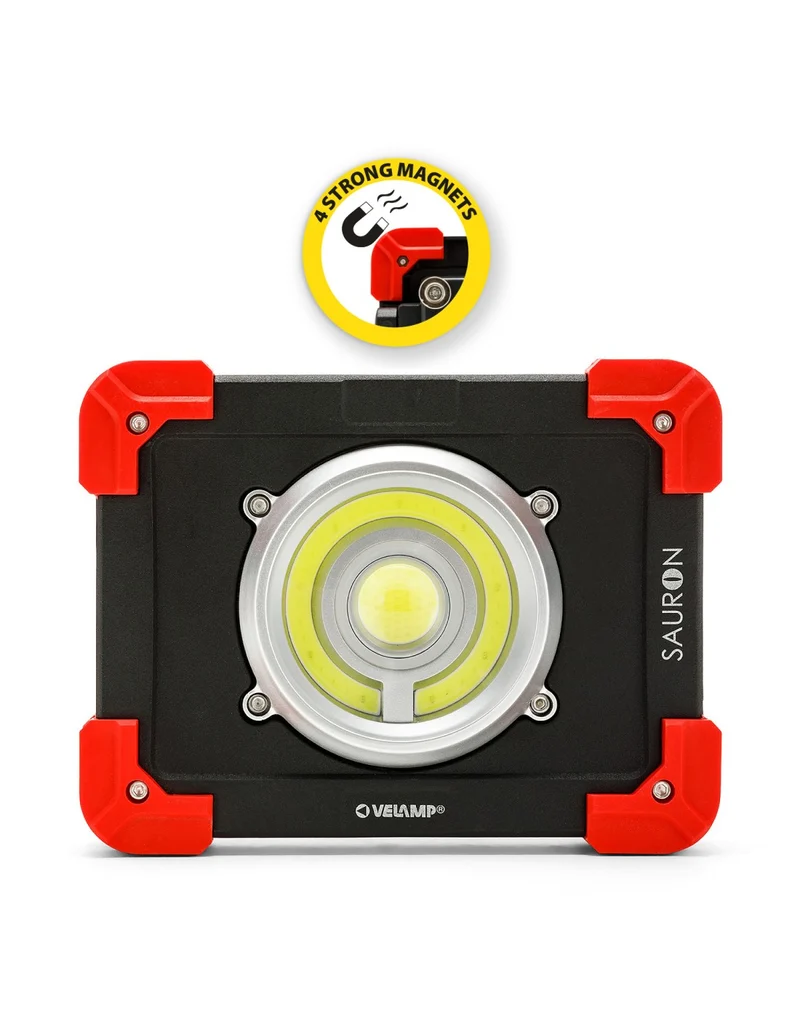 Faretto LED da Lavoro Ricaricabile Velamp Sauron 20W 1200lm con Powerbank – IR827