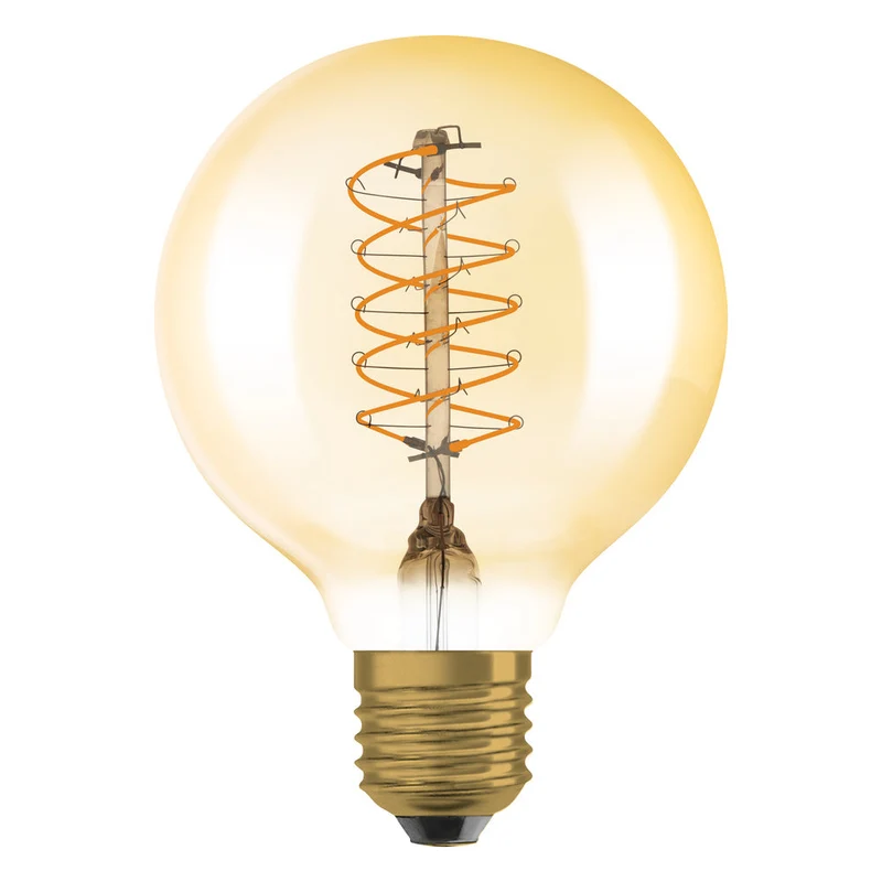 OSRAM VINTAGE 1906® Lampada LED LED CLASSIC SLIM FILAMENT Globo DIMMERABILE 4.8W 822 Oro E27, 420 lm, 2200 K, Comfort bianco caldo, 2 pezzi