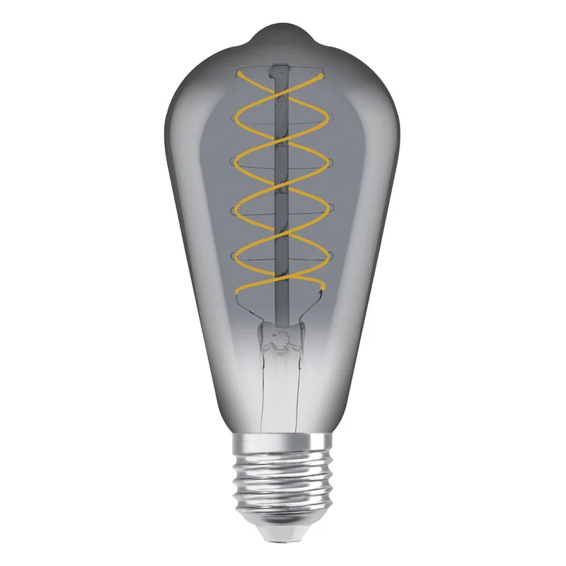 OSRAM VINTAGE 1906® Lampada LED CLASSIC SLIM FILAMENT EDISON DIMMERABILE 7.8W 818 Fumè E27, 360 lm, 1800 K, Comfort bianco caldo, 2 pezzi