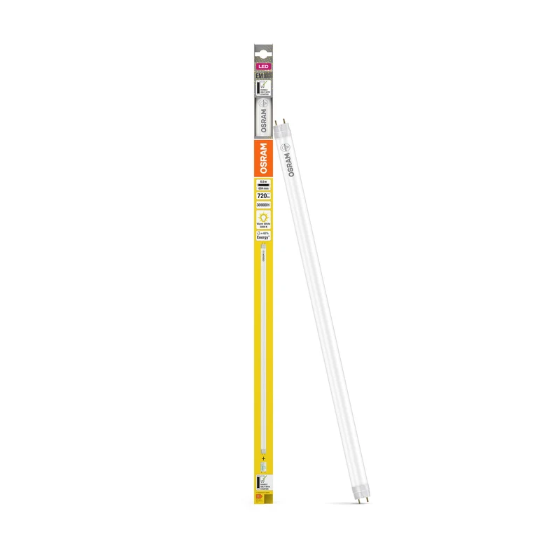 OSRAM LED tubo TUBE T8 EM PLASTICA 60cm 6.6W 830, 720 lm, 3000 K, bianco caldo
