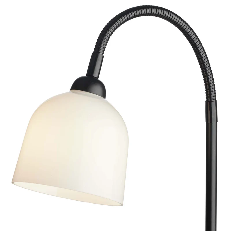 GLOW - Lampadaire en verre opalin et métal, style contemporain et scandinave
