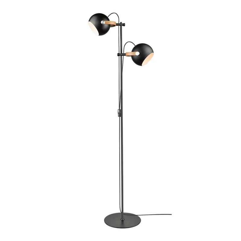 DC - Lampadaire en métal et bois, style contemporain et scandinave