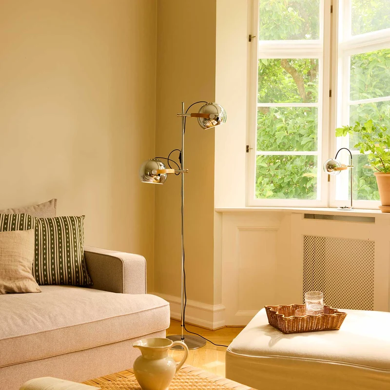 DC - Lampadaire en métal et bois, style contemporain et scandinave