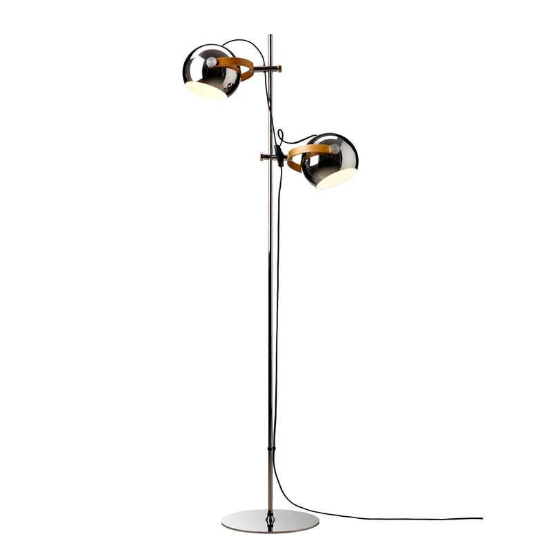 DC - Lampadaire en métal et bois, style contemporain et scandinave