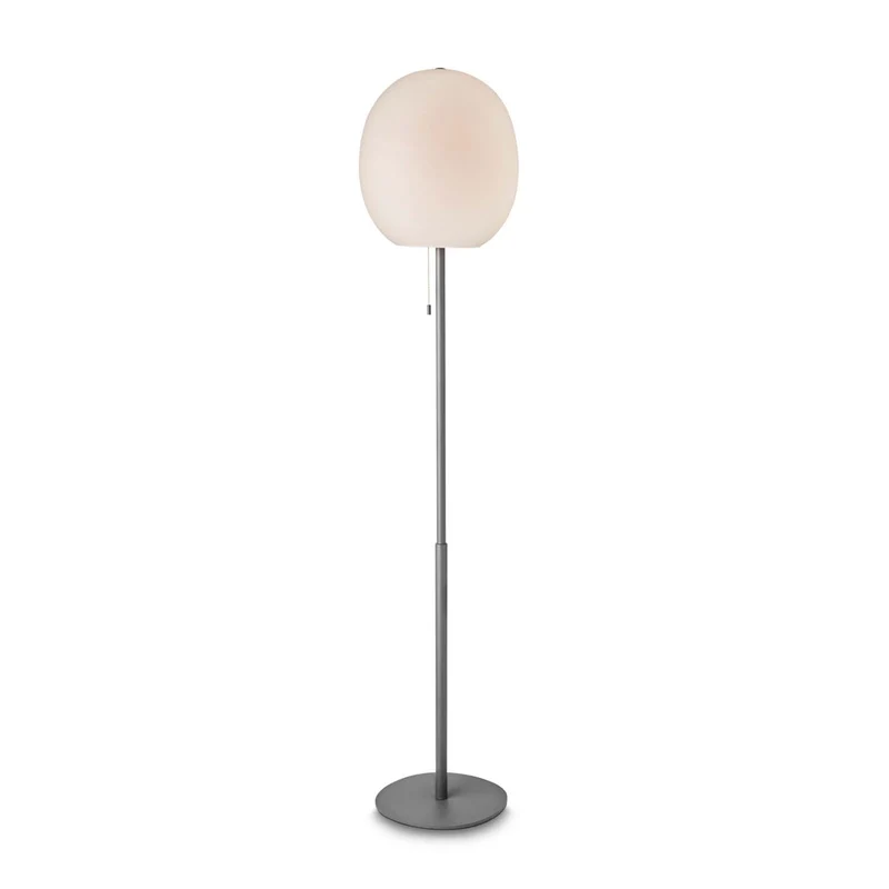 WRONG - Lampadaire en verre opale et métal, style vintage et scandinave