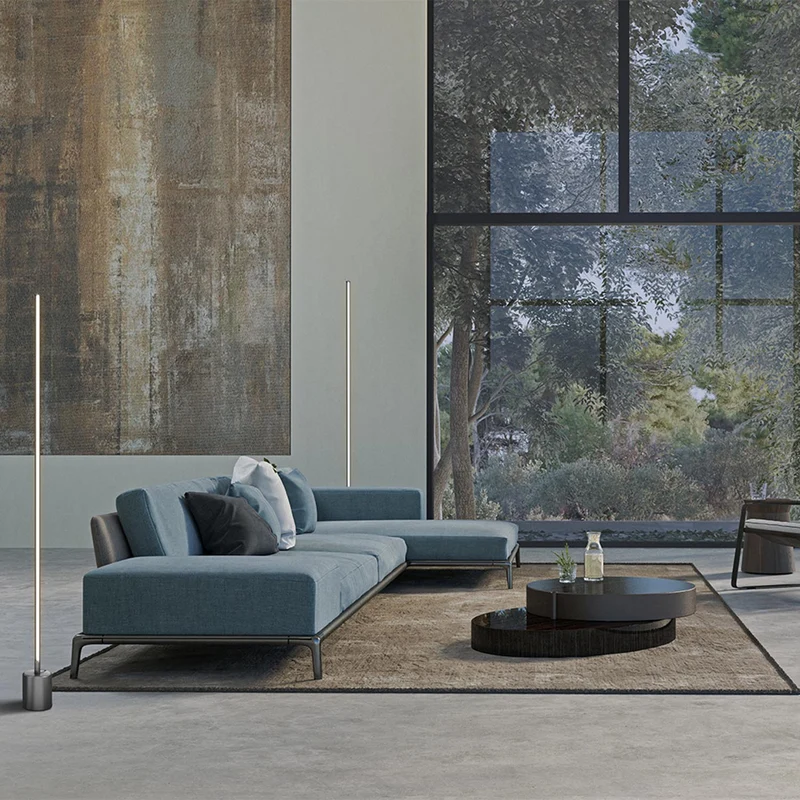 Flow - Lampadaire LED tubulaire en aluminium, style minimaliste