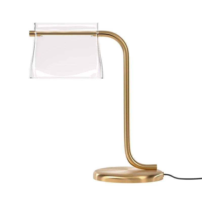 CABARET - Lampe de bureau LED en métal doré et verre design