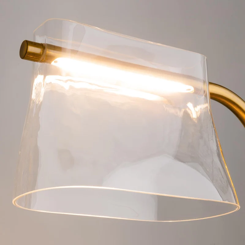 CABARET - Lampe de bureau LED en métal doré et verre design