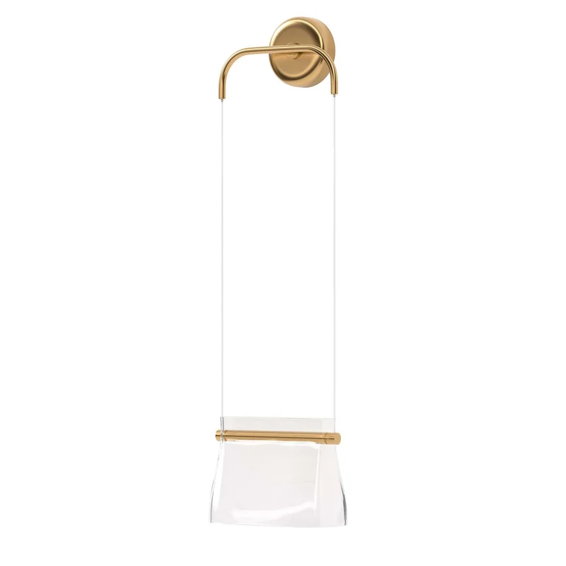 CABARET - Applique murale LED en métal doré design et verre