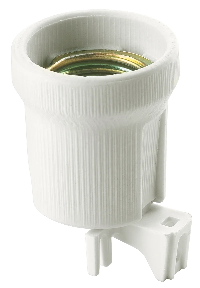 Portalampada Vimar E27 in Porcellana Ø43 mm Piastrina 90° – 02174.S
