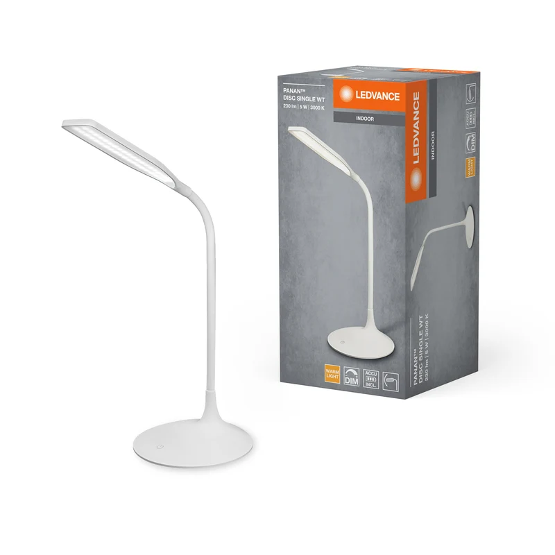LEDVANCE PANAN® Disc Lampada da scrivania a batteria Singola Bianca DIM 3000K, 220 lm, 3000 K, Bianco caldo