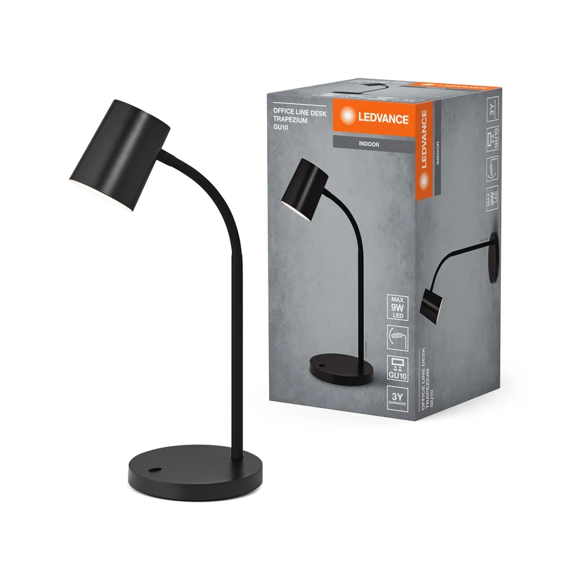 LEDVANCE OFFICE LINE Lampada da scrivania Trapezio GU10 Nera