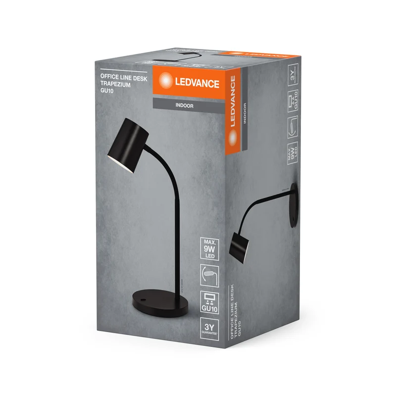 LEDVANCE OFFICE LINE Lampada da scrivania Trapezio GU10 Nera
