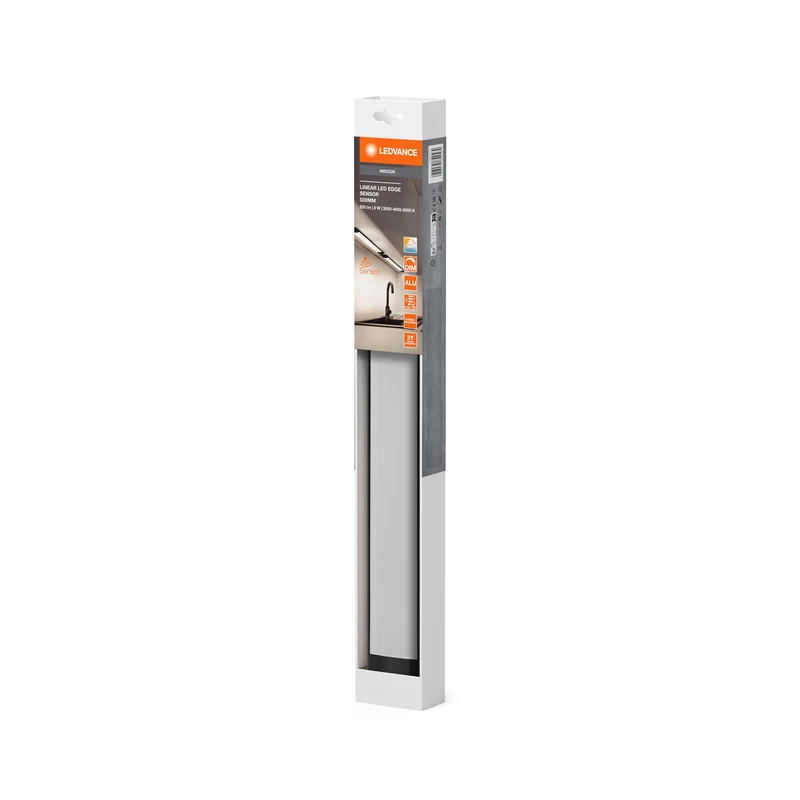 LEDVANCE LINEAR EDGE SENSOR Lampada da incasso 50cm CCT DIM Nera, 640 lm, 3000…4000…6500 K, Bianco caldo|Bianco freddo|luce del giorno