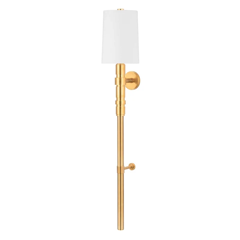 Cormoran - Applique murale en métal et lin, style art déco, H 152 cm
