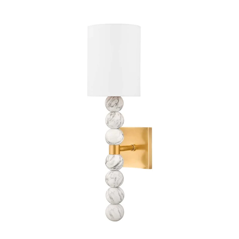 Kodiak - Applique murale en marbre et laiton, style art déco, H 53 cm