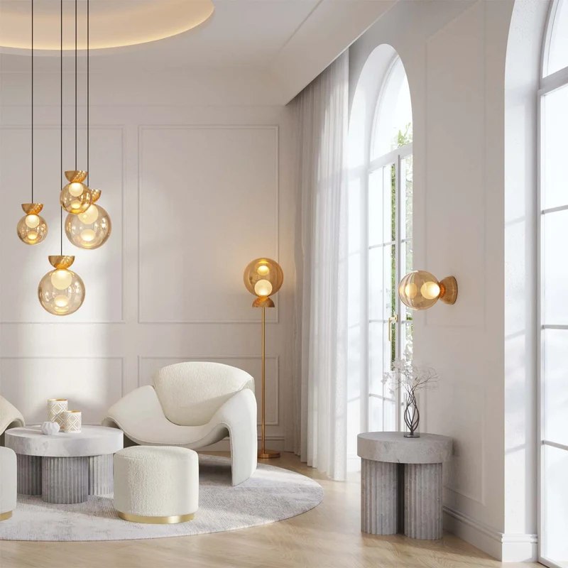 Charm - Applique murale en verre sablé, style contemporain