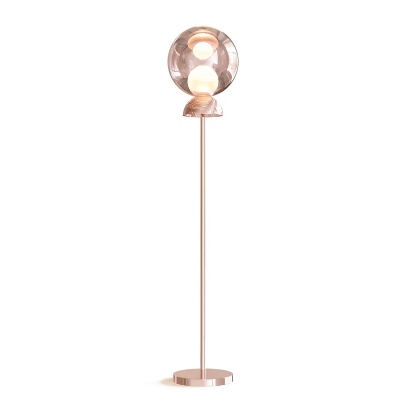 Charm - Lampadaire en verre et acier, style contemporain