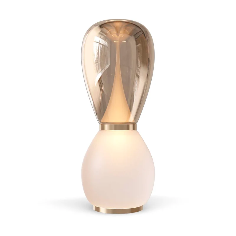 Bond - Lampadaire en verre sablé et laiton, style contemporain