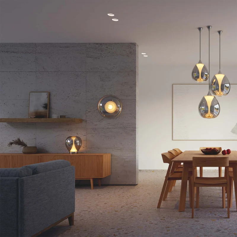 Bond - Lampe à poser en verre sablé, style contemporain