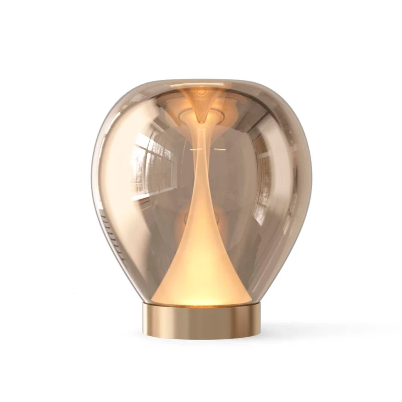 Bond - Lampe à poser en verre sablé, style contemporain