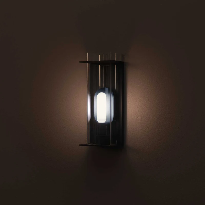 QUADRATUBE W2 - Applique murale en acier et plexiglas, style contemporain