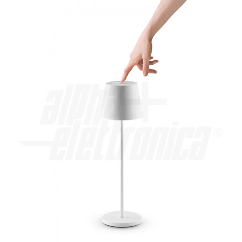 ALPHA JO386B - Lampada LED ricaricabile da tavolo - bianca