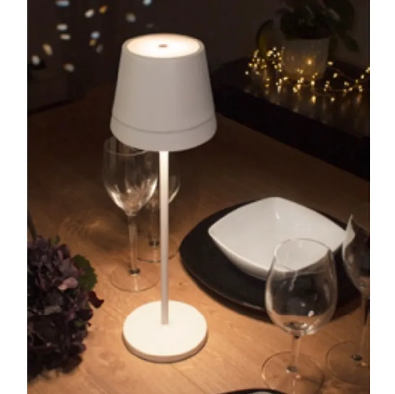 ALPHA JO386B - Lampada LED ricaricabile da tavolo - bianca