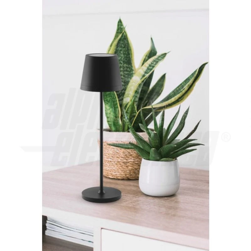 ALPHA JO386N - Lampada LED ricaricabile da tavolo - nera