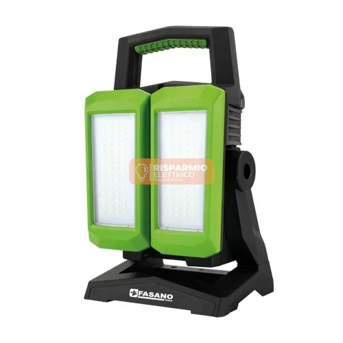 Faro da Lavoro LED Ricaricabile Fasano FG 221 a Doppio Corpo Orientabile