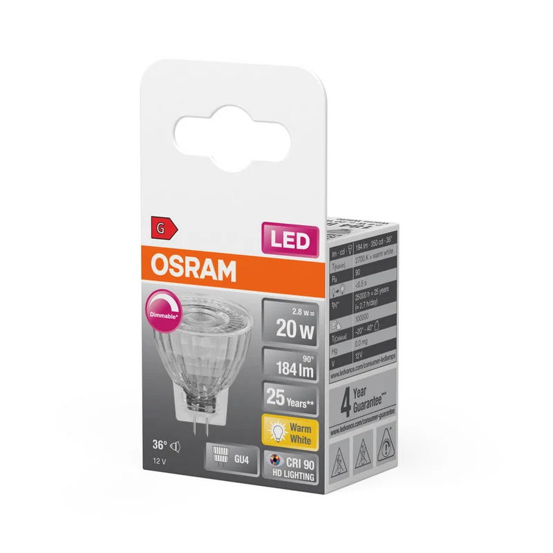 OSRAM LED Lampada LED SUPERSTAR MR11 12 V 2.8W 927 GU4, 184 lm, 2700 K, Bianco caldo