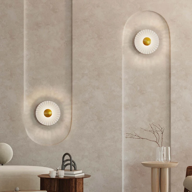 Fiore - Applique murale LED florale en métal et laiton, style Art déco