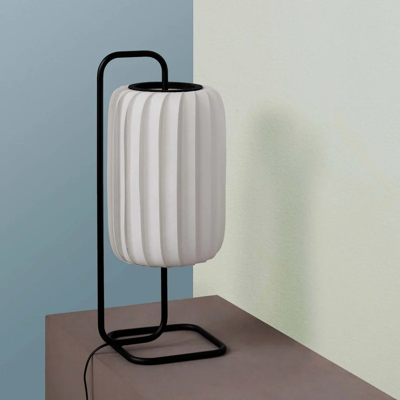 TR37 - Lampe à poser en papier et acier, style japandi