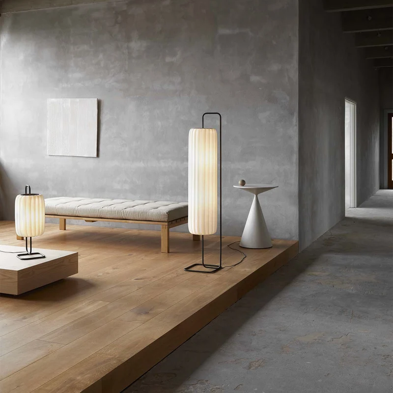 TR37 - Lampadaire en papier et acier, style scandinave