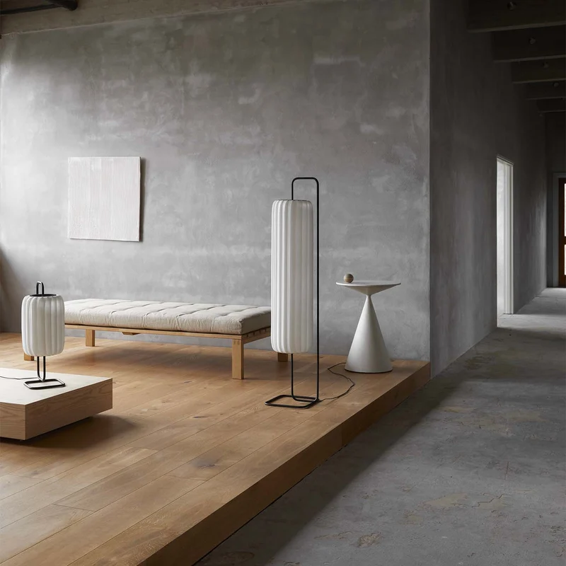 TR37 - Lampadaire en papier et acier, style scandinave