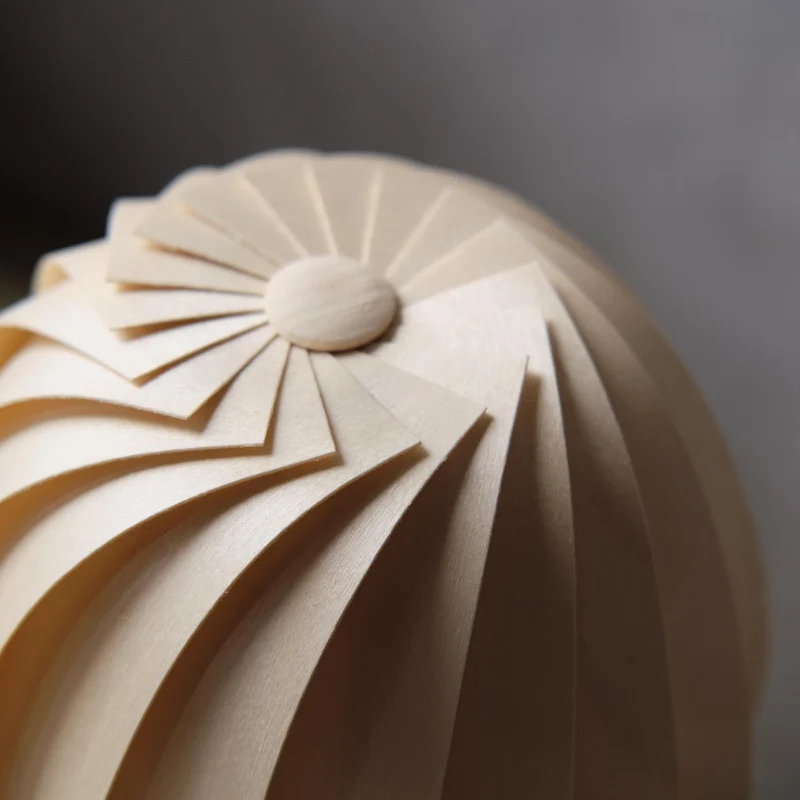 ST906 - Lampe à poser en bouleau ou papier, style japandi