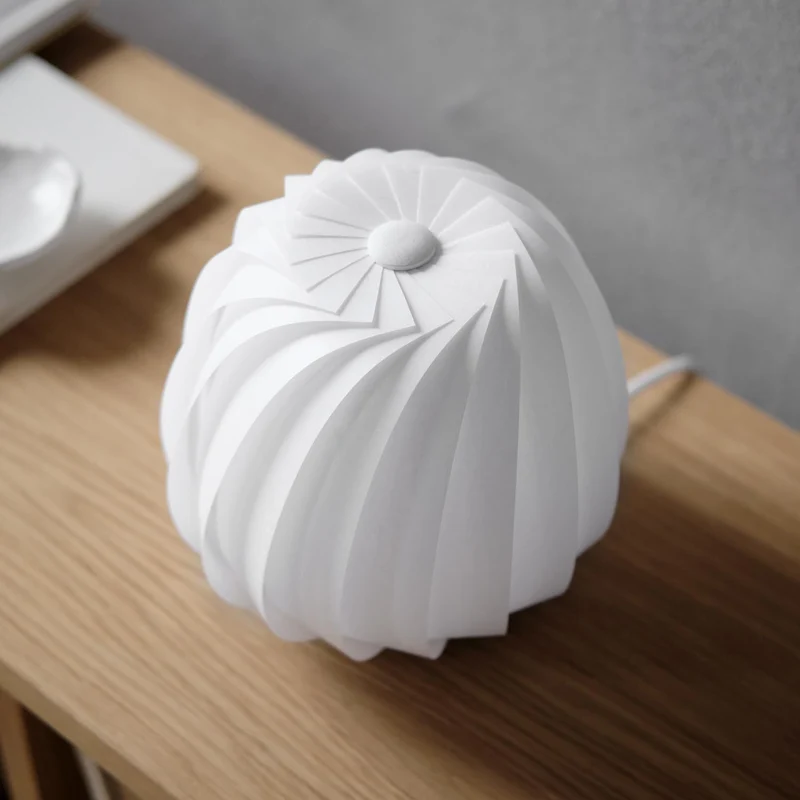 ST906 - Lampe à poser en bouleau ou papier, style japandi