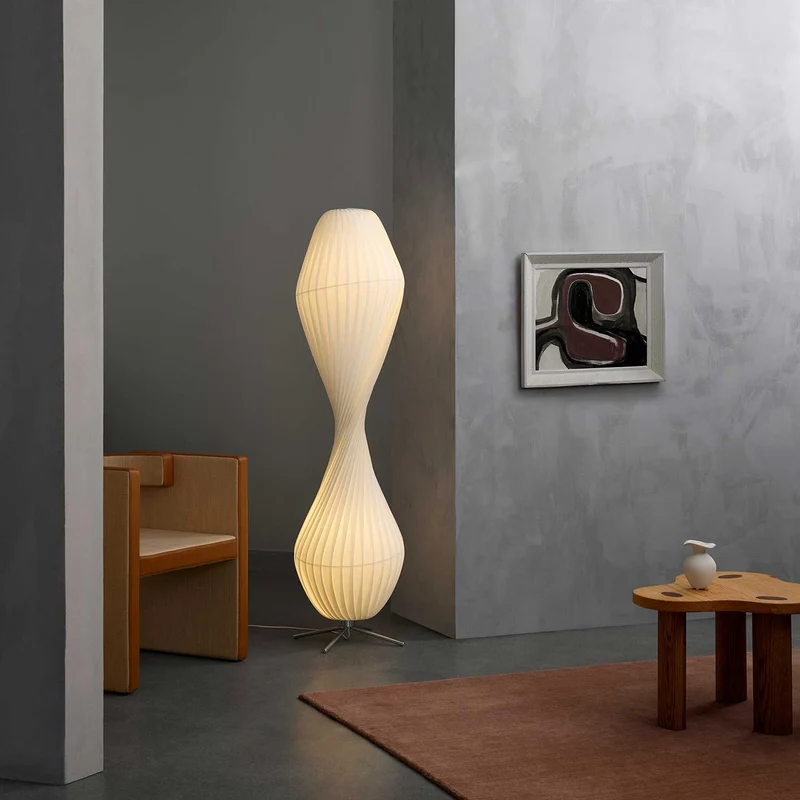 TR32 - Lampadaire en papier artisanal, style scandinave