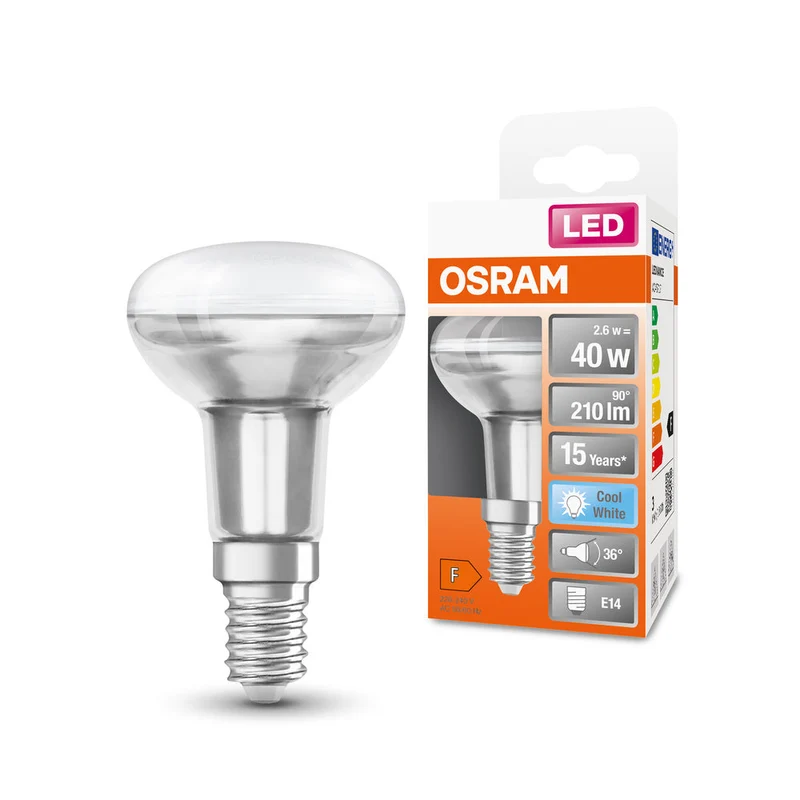 OSRAM LED Lampada LED STAR R50 2.6W 840 E14, 210 lm, 4000 K, Bianco Freddo