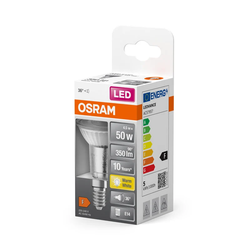 OSRAM LED Lampada LED STAR PAR16 4.5W 827 E14, 350 lm, 2700 K, Bianco caldo