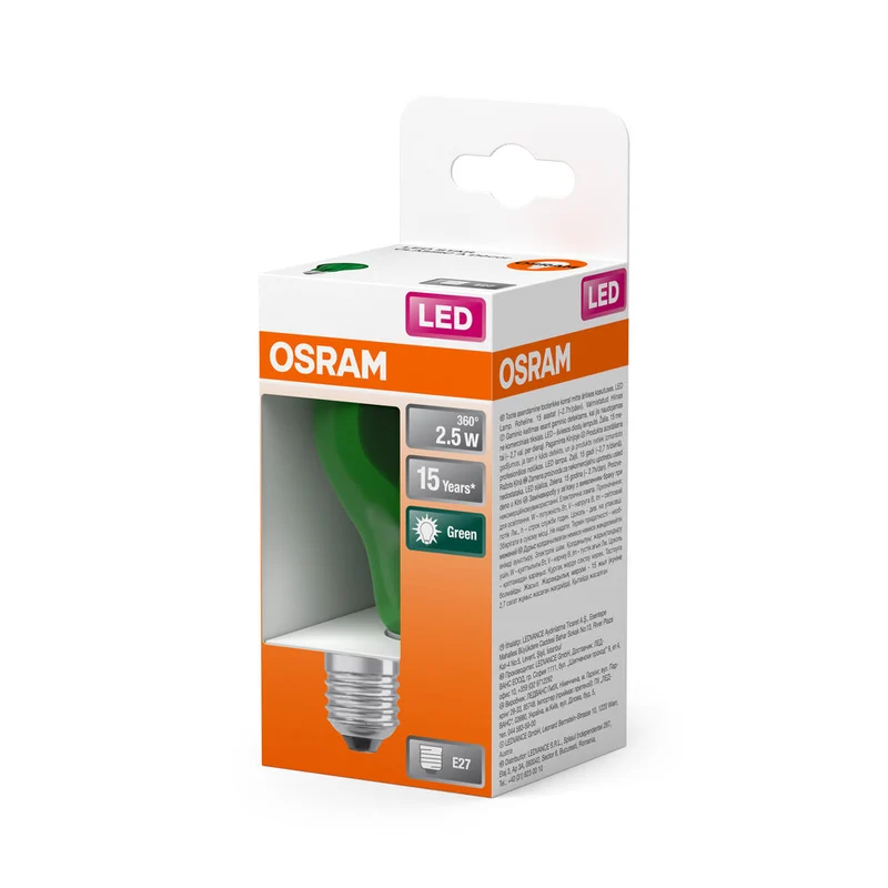 OSRAM LED Lampada LED STAR DÉCOR CLASSIC A 2.5W 175 Verde E27, 45 lm, 7500 K, Verde