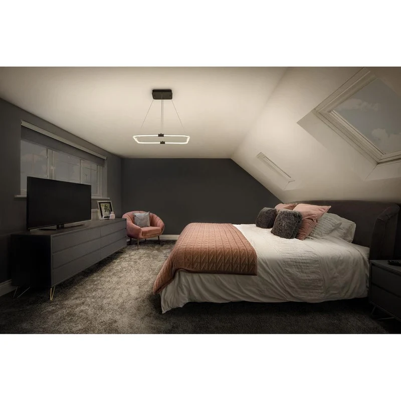 LEDVANCE DECOR Tetragon Lampada a sospensione, 18W, 3000K, 2000lm, Luce calda, Click DIM