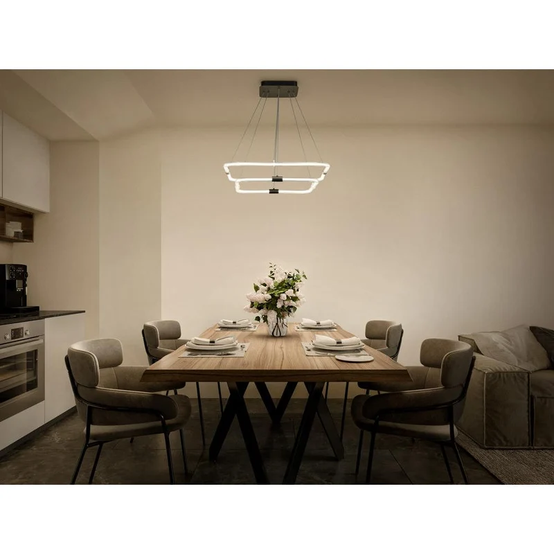 LEDVANCE DECOR Tetragon Lampadario, 23W, 3000K, 2500lm, Bianco Caldo, Click DIM